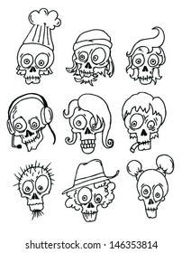 skull face simple sketch