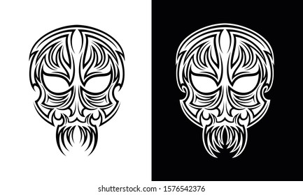 Skull Face Tribal Tattoo Design Vector