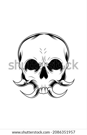 Skull with fangs vector illustration