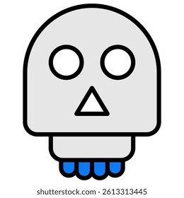 skull Filled outline icon. Editable stroke.