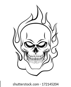 Skull Fire Stock Vector (Royalty Free) 235471108 | Shutterstock