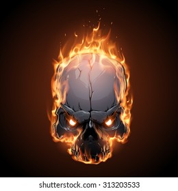 Skull in fire