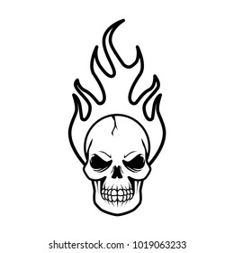 Hand Drawn Burning Skull Vector Illustration Stock Vector (Royalty Free ...