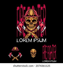 Skull Fire Fighter for your business or merchandise