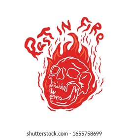 skull of fire illustration design