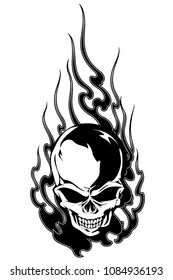 Skull Fire Illustration i Designed Skull Stock Vector (Royalty Free ...