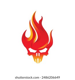 Skull Fire Logo Simple powerful for street