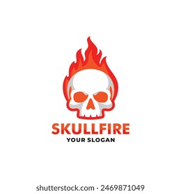 Skull fire logo vector. EPS 10 editable vector