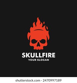 Skull fire logo vector. EPS 10 editable vector