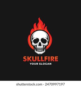 Skull fire logo vector. EPS 10 editable vector