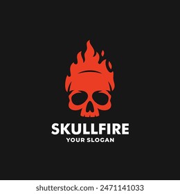 Skull fire logo vector. EPS 10 editable vector