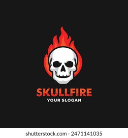 Skull fire logo vector. EPS 10 editable vector