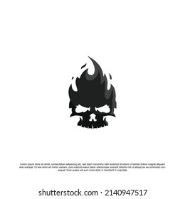 skull with fire for mascot logos or other designs	