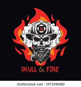 skull  fire a text-based t-shirt design