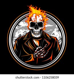 Skull fire vector