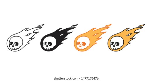 skull fire vector Halloween icon logo symbol pirate bone ghost character cartoon doodle illustration design