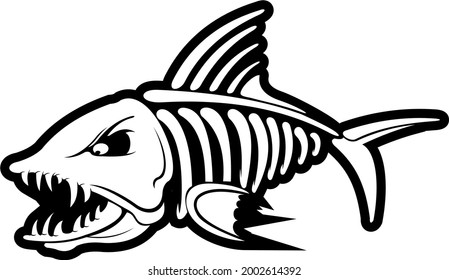 skull fish for fishing company logo