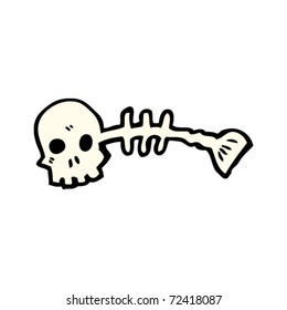 skull fish skeleton cartoon