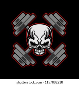 Skull fitness head vector illustration art