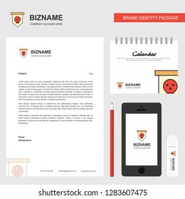 Skull flag Business Letterhead, Calendar 2019 and Mobile app design vector template
