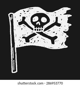 skull flag doodle