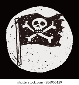 skull flag doodle