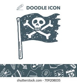 skull flag doodle