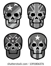 skull with flag, grunge vintage design t shirts