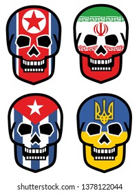 
skull with flags, design t shirts,  set