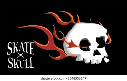 skull flame logo vector for skate 