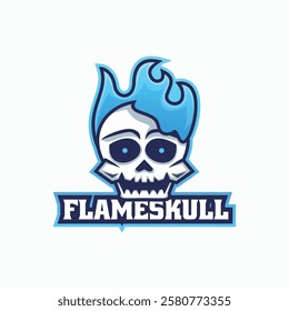 Skull Flame Simple Mascot Logo