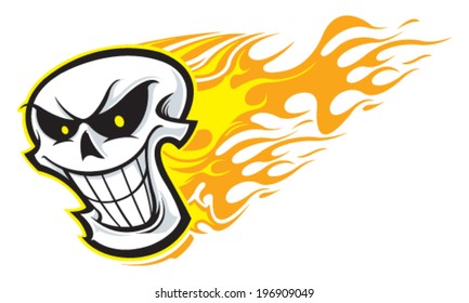 Skull with flames