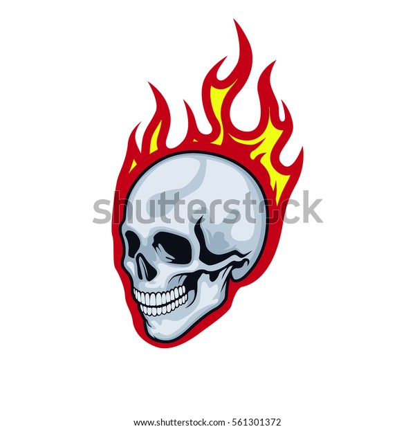 Skull Flames Right Face Logo Vector Stock Vector (Royalty Free) 561301372