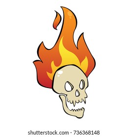 Skull Flames Vector Cartoon Illustration Stock Vector (Royalty Free ...