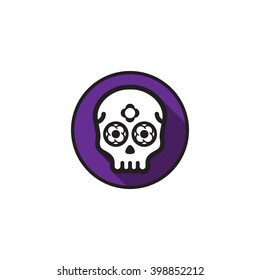 Skull, flat design, mexican, colors can be changed