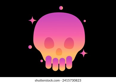 Skull Flat Fortune Sticker Design