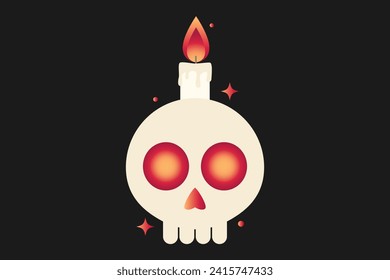 Skull Flat Fortune Sticker Design