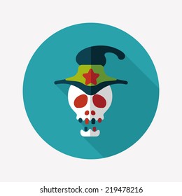Skull flat icon with long shadow,eps10