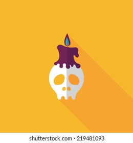 Skull flat icon with long shadow,eps10