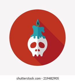 Skull flat icon with long shadow,eps10