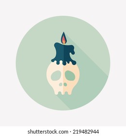 Skull flat icon with long shadow,eps10