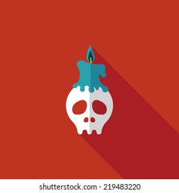 Skull flat icon with long shadow,eps10