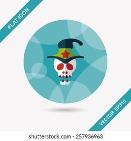 Skull flat icon with long shadow,eps10