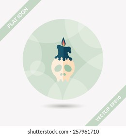 Skull flat icon with long shadow,eps10