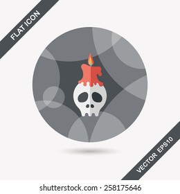 Skull flat icon with long shadow,eps10