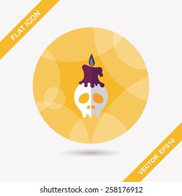 Skull flat icon with long shadow,eps10