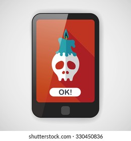 Skull flat icon with long shadow,eps10