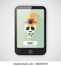 Skull flat icon with long shadow,eps10