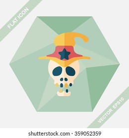 Skull flat icon with long shadow,eps10