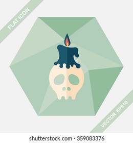 Skull flat icon with long shadow,eps10